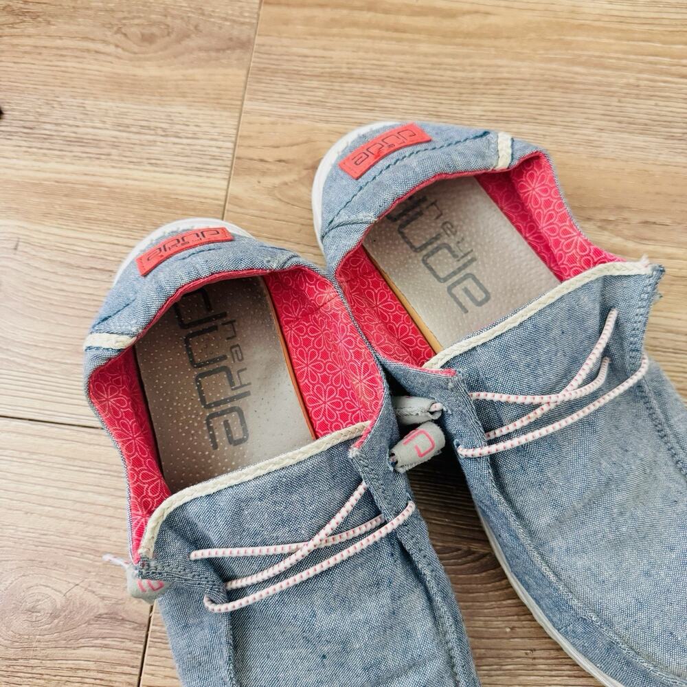 Hey Dude Wendy Chambray Braid Indigo Women’s Size 9 - Picture 9 of 11